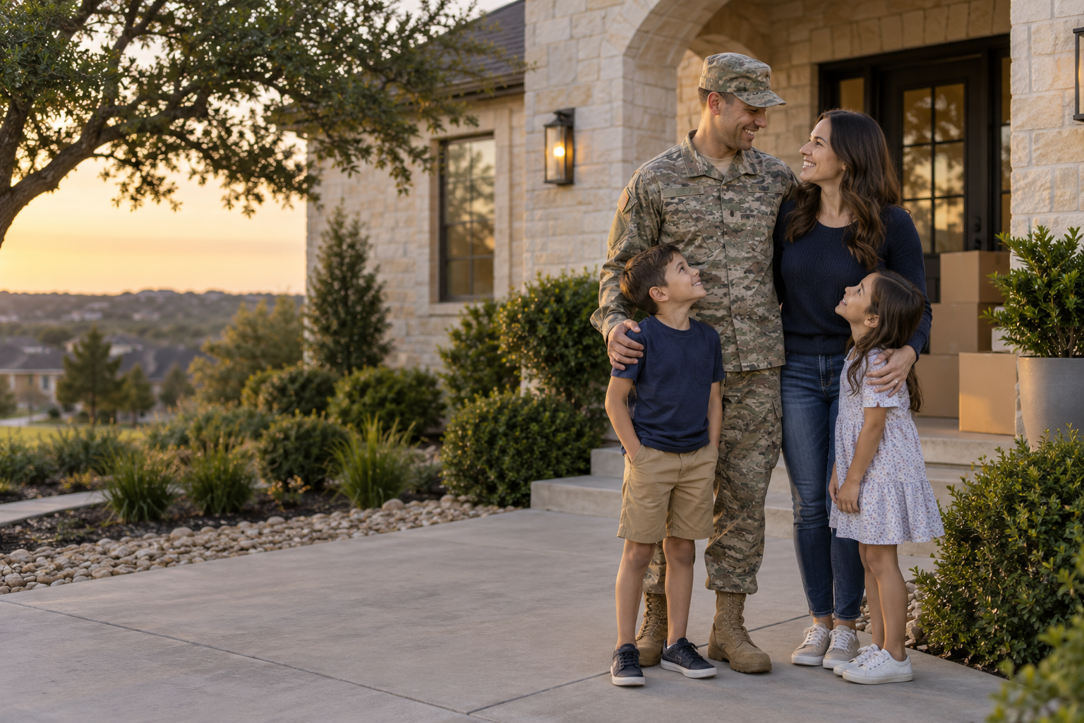 Military family preparing for a relocation from their San Antonio home